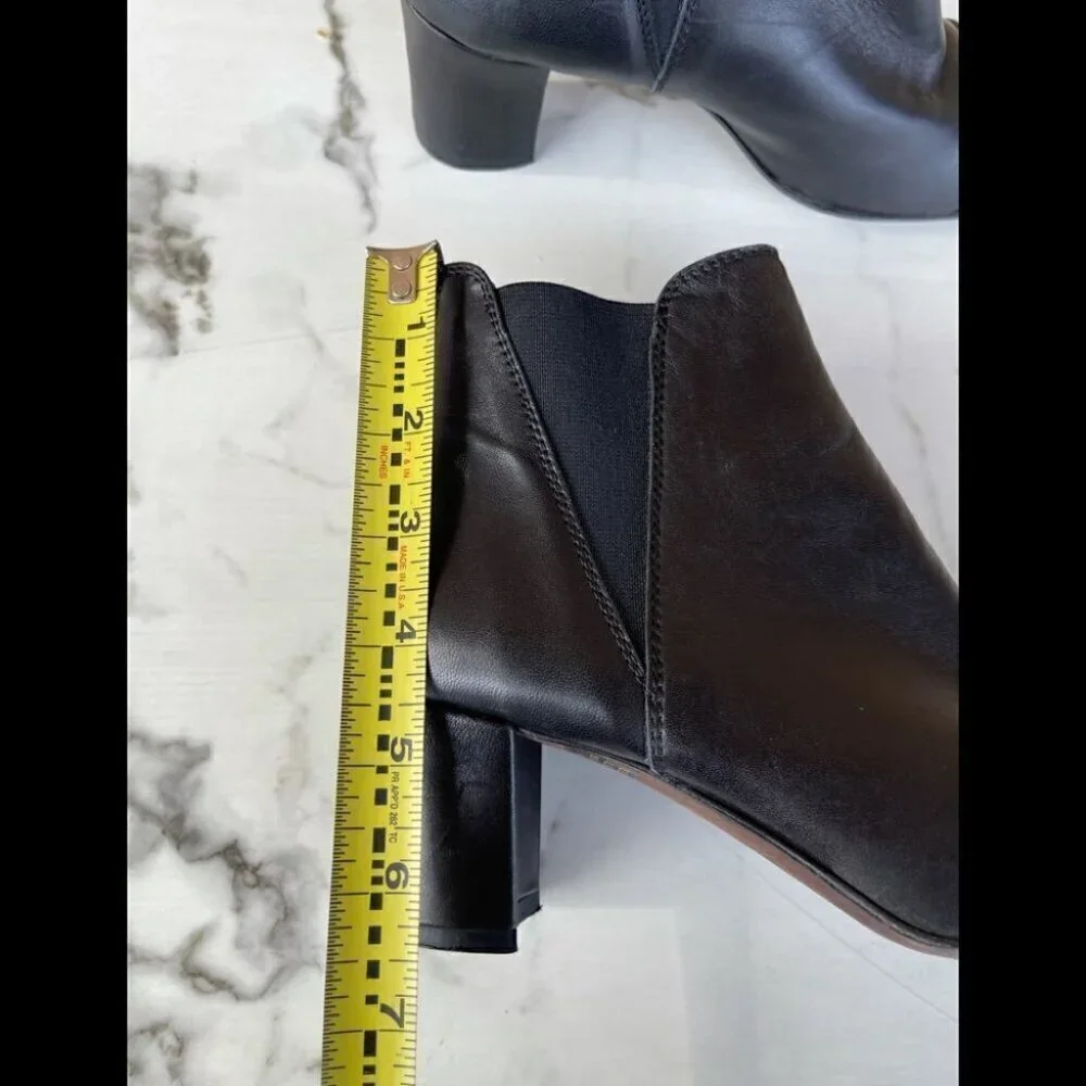 AGL Black Leather Cap Toe Booties 36